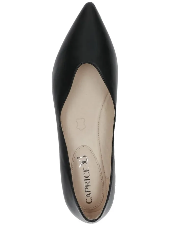 Leder-Ballerinas in Schwarz