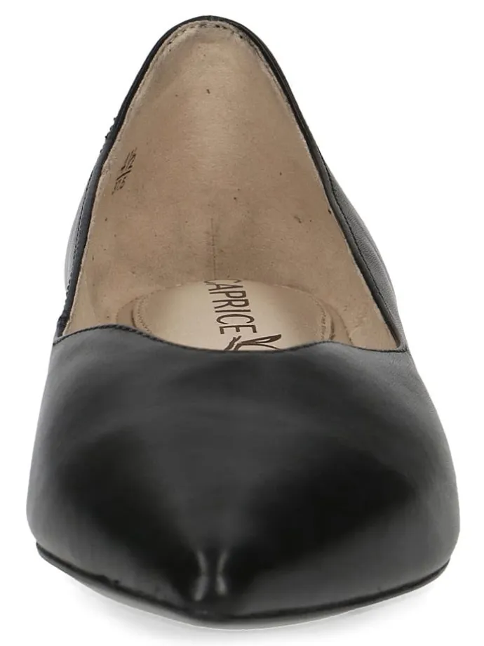 Leder-Ballerinas in Schwarz