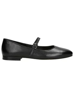 Leder-Ballerinas in Schwarz