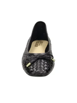 Leder-Ballerinas in Schwarz