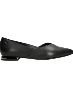 Leder-Ballerinas in Schwarz