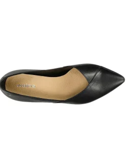 Leder-Ballerinas in Schwarz