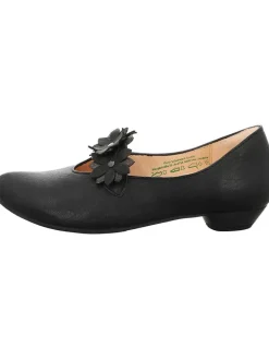 Leder-Ballerinas in Schwarz