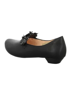 Leder-Ballerinas in Schwarz