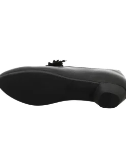 Leder-Ballerinas in Schwarz