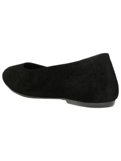 Leder-Ballerinas in Schwarz