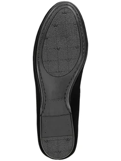 Leder-Ballerinas in Schwarz