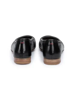 Leder-Ballerinas in Schwarz