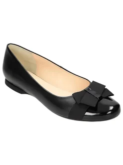 Leder-Ballerinas in Schwarz