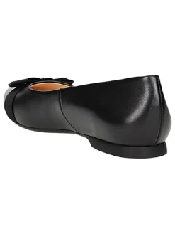 Leder-Ballerinas in Schwarz