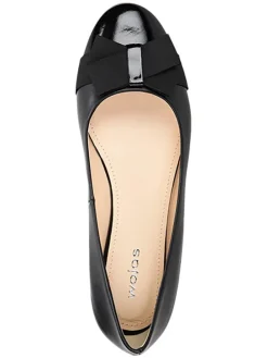 Leder-Ballerinas in Schwarz