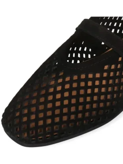 Leder-Ballerinas in Schwarz