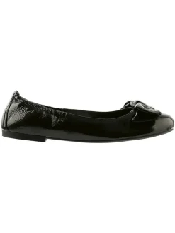 Leder-Ballerinas in Schwarz