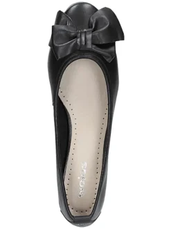 Leder-Ballerinas in Schwarz