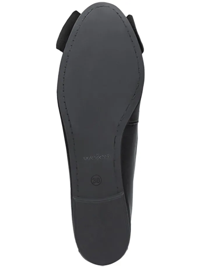 Leder-Ballerinas in Schwarz