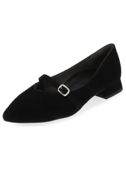 Leder-Ballerinas in Schwarz