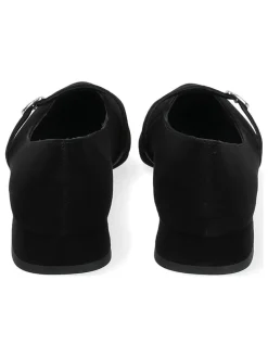 Leder-Ballerinas in Schwarz