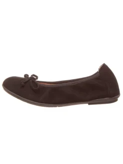 Leder-Ballerinas in Schwarz