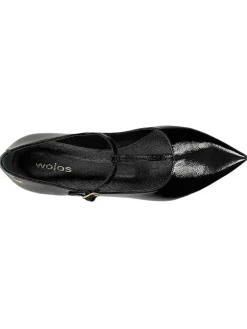 Leder-Ballerinas in Schwarz