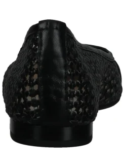 Leder-Ballerinas in Schwarz