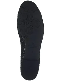 Leder-Ballerinas in Schwarz