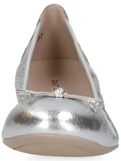 Leder-Ballerinas in Silber