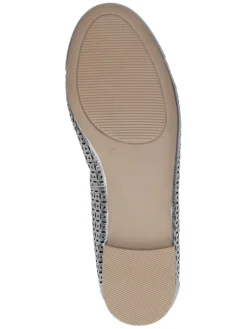 Leder-Ballerinas in Silber