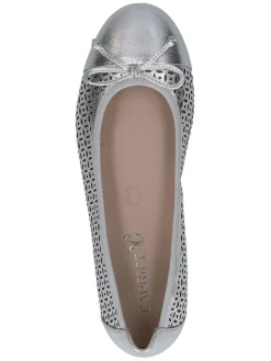 Leder-Ballerinas in Silber