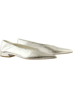 Leder-Ballerinas in Silber