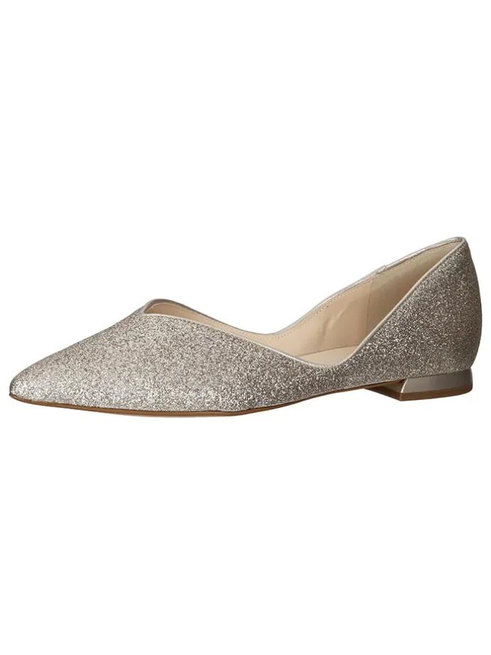 Leder-Ballerinas in Silber