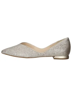 Leder-Ballerinas in Silber