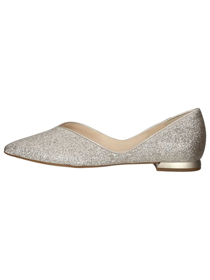 Leder-Ballerinas in Silber