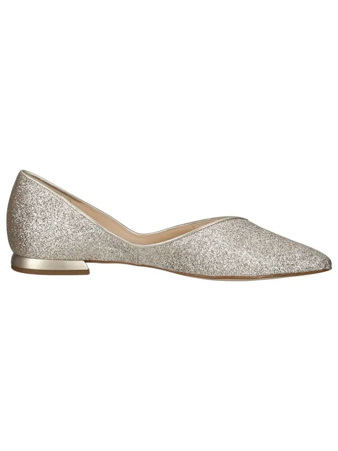 Leder-Ballerinas in Silber