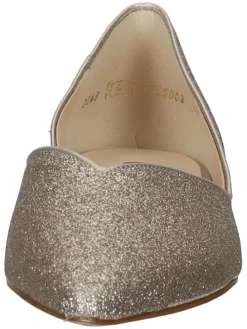 Leder-Ballerinas in Silber