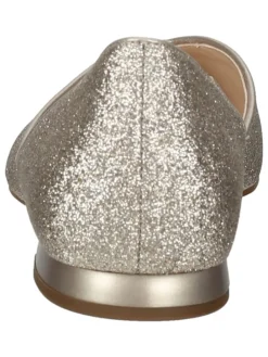 Leder-Ballerinas in Silber