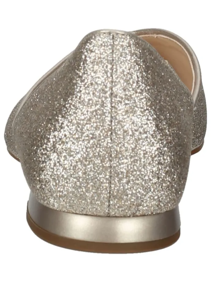 Leder-Ballerinas in Silber