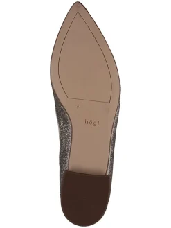 Leder-Ballerinas in Silber