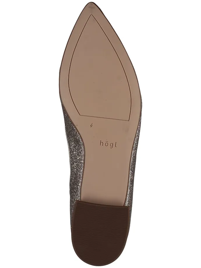 Leder-Ballerinas in Silber