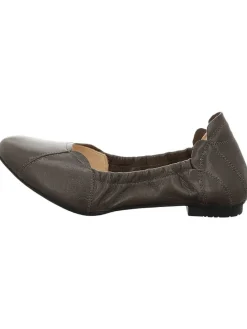 Leder-Ballerinas in Taupe