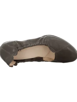 Leder-Ballerinas in Taupe