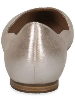 Leder-Ballerinas in Taupe