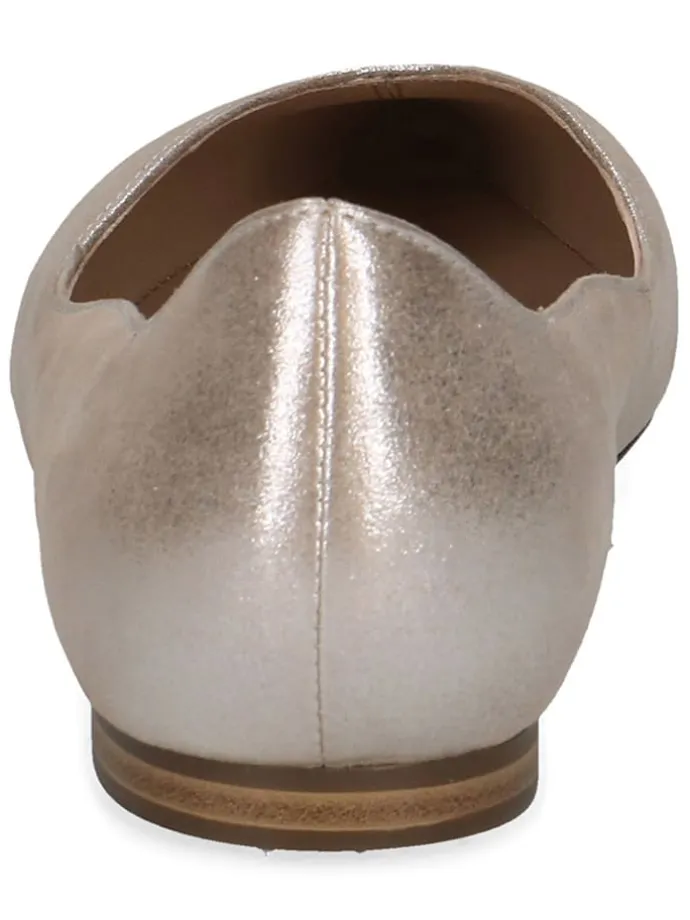 Leder-Ballerinas in Taupe