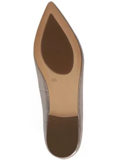 Leder-Ballerinas in Taupe
