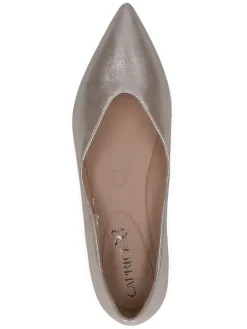 Leder-Ballerinas in Taupe