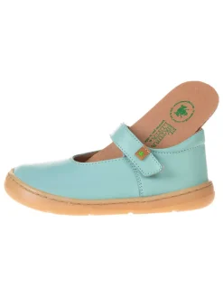 Leder-Ballerinas in Türkis