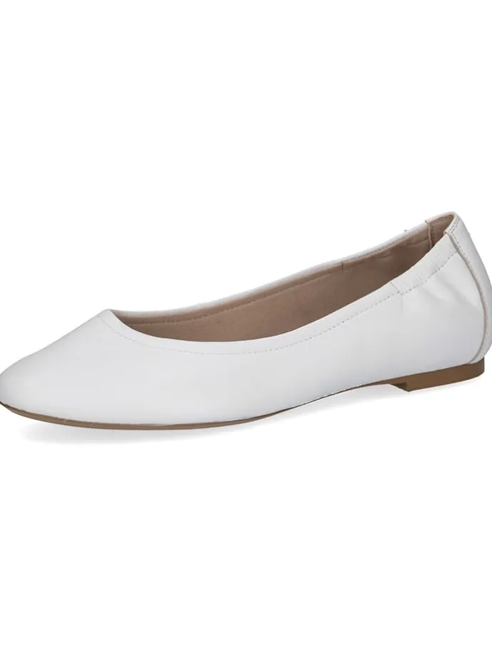 Leder-Ballerinas in Weiß