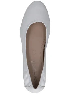 Leder-Ballerinas in Weiß