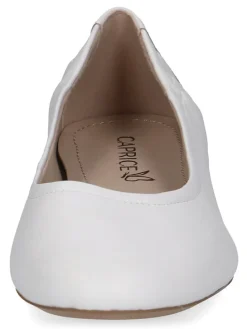 Leder-Ballerinas in Weiß