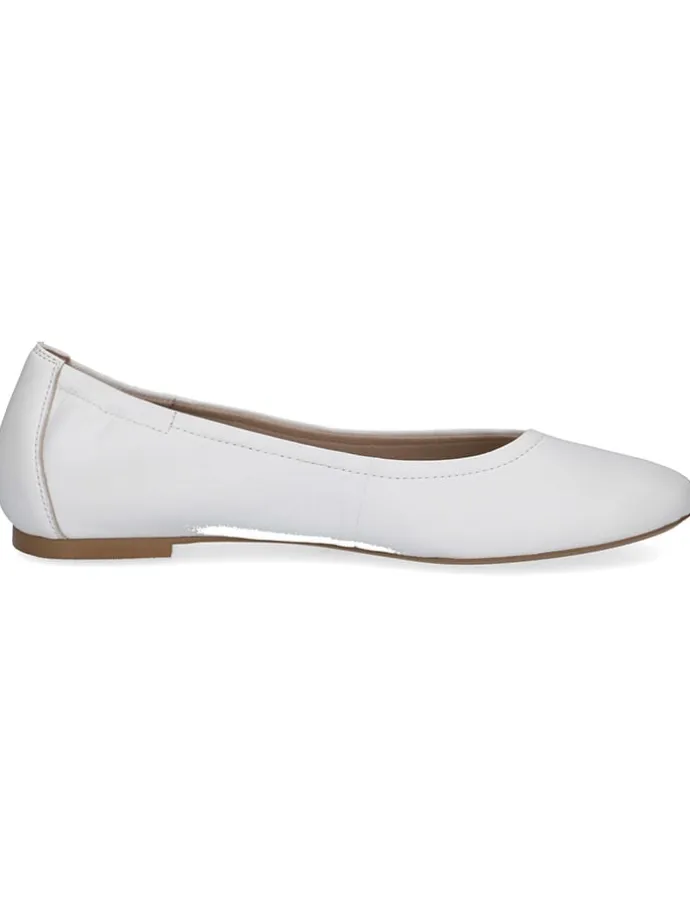 Leder-Ballerinas in Weiß
