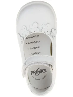 Leder-Ballerinas in Weiß